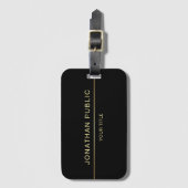 Gepäckanhänger Modernes Schwarzes Gold Template El (Vorderseite Vertikal)