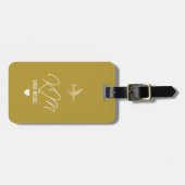 Gepäckanhänger Monogram Dusty Mustard (Vorderseite horizontal)