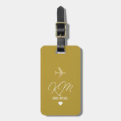Gepäckanhänger Monogram Dusty Mustard (Vorderseite vertikal)