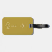 Gepäckanhänger Monogram Dusty Mustard (Rückseite horizontal)