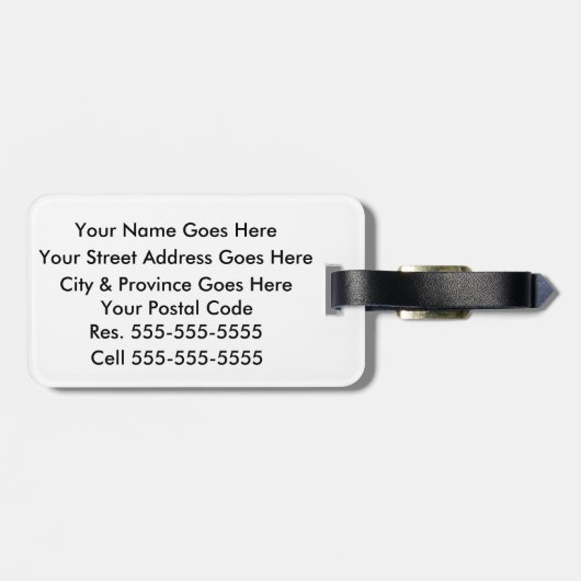 Gepäckanhänger Montreals P.E.T (addieren Sie Ihr (Rückseite horizontal)