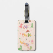 Gepäckanhänger | Niedliche Dinosaurier-Welt (Rückseite vertikal)