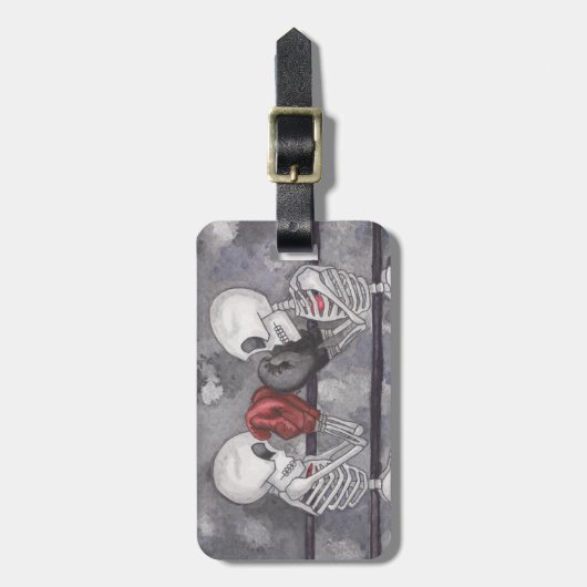 Gepäckanhänger Personalisierte Skelette Boxgemälde (Vorderseite vertikal)