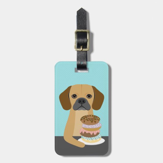 Gepäckanhänger Puggle-Hund (Vorderseite vertikal)