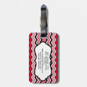 Gepäckanhänger, rot, schwarz, weiße Streifen Gepäckanhänger (Rückseite vertikal)