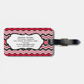 Gepäckanhänger, rot, schwarz, weiße Streifen Gepäckanhänger (Rückseite horizontal)