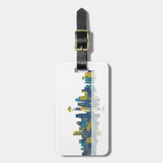 Gepäckanhänger - Seattle-Skyline (Vorderseite vertikal)