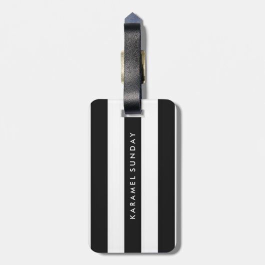 Gepäckanhänger - Seestreifen-Schwarzes (Rückseite vertikal)