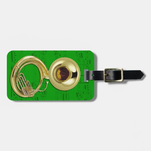 Gepäckanhänger - Sousaphone - wählen Sie Farbe (Vorderseite horizontal)