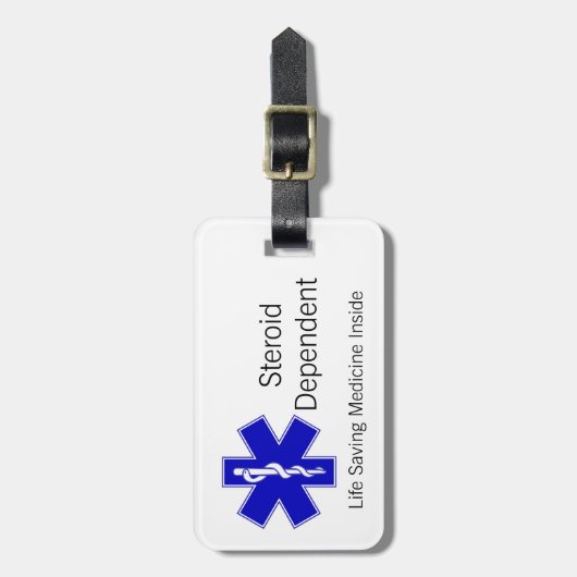 Gepäckanhänger: Steroid-Abhängiger Gepäckanhänger (Vorderseite vertikal)