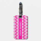 Gepäckanhänger, Süßigkeits-rosa geometrisches Gepäckanhänger (Rückseite vertikal)