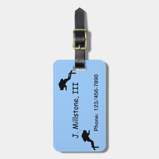 Gepäckanhänger - Taucher (Vorderseite vertikal)