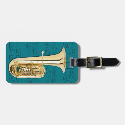 Gepäckanhänger - Tuba - wählen Sie Farbe (Vorderseite horizontal)