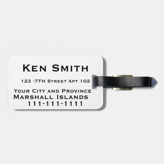 Gepäckanhänger von den Marshallinseln (Rückseite horizontal)