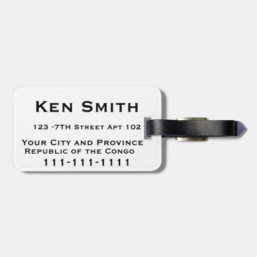 Gepäckanhänger von der Republik Kongo (Rückseite horizontal)