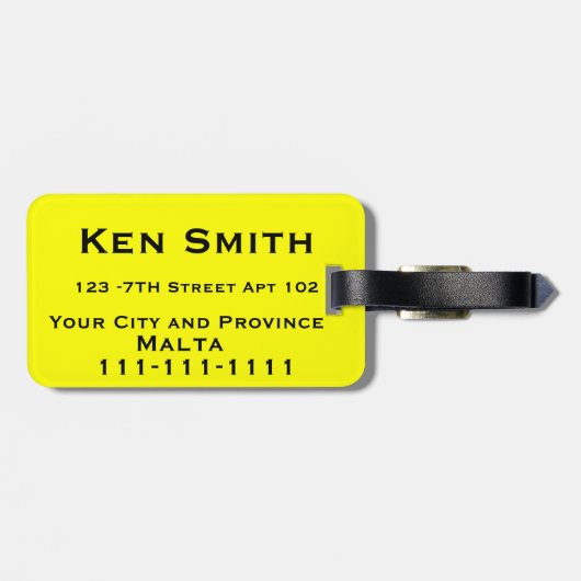 Gepäckanhänger von Malta (Rückseite horizontal)