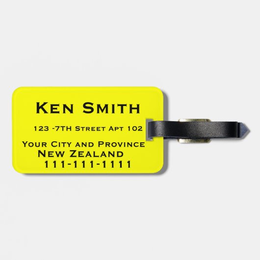 Gepäckanhänger von Neuseeland (Rückseite horizontal)