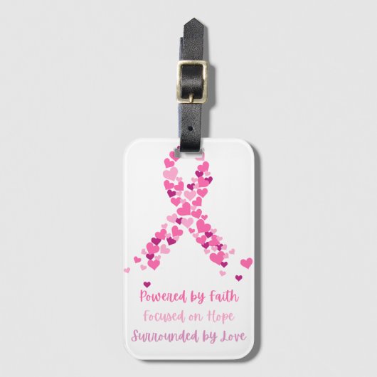Gepäckanhänger zur Unterstützung von Brustkrebs (Vorderseite Vertikal)