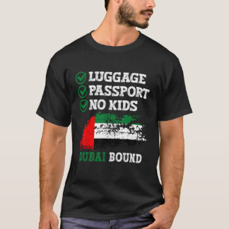 Gepäckausweis Nr. Kids Dubai Bound Vacation Trip T-Shirt