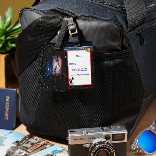 Gepäckmarke Astronomie Gepäckanhänger (Vorderseite & Rückseite)