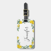 Gepäckmarke aus modischen Zitronen Gepäckanhänger (Vorderseite vertikal)