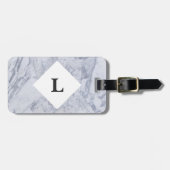Gepäckmarke aus personalisiertem weißem Marmor Gepäckanhänger (Vorderseite horizontal)