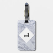 Gepäckmarke aus personalisiertem weißem Marmor Gepäckanhänger (Rückseite vertikal)