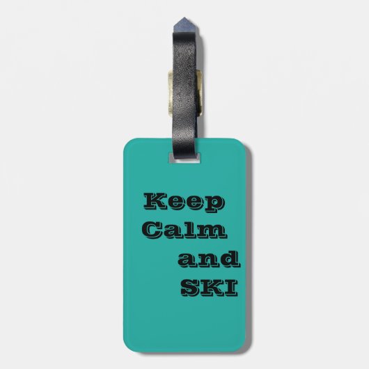 Gepäckmarke Behalt Calm and SKI Quote Gepäckanhänger (Rückseite vertikal)