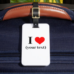 Gepäckmarke - Benutzerdefiniertes I-Herz (Ihr Text Gepäckanhänger