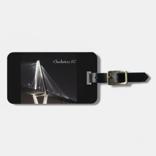 Gepäckmarke, Bridge bei Nacht Charleston SC Gepäckanhänger