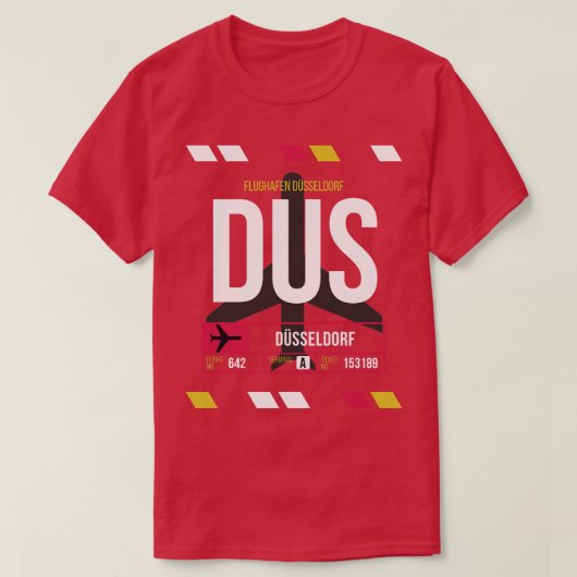 Gepäckmarke DUS Airport Code Düsseldorf T-Shirt (Design vorne)