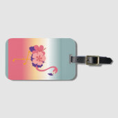 Gepäckmarke, Flamingo Sunset Personalize Name Gepäckanhänger (Vorderseite (Horizontal))