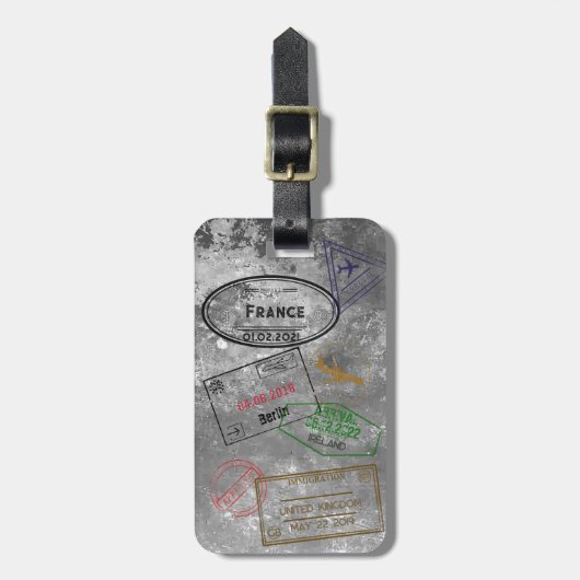 Gepäckmarke für 4 Passport-Briefmarke Gepäckanhänger (Vorderseite vertikal)