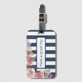 Gepäckmarke für blaue und weiße Blumen Gepäckanhänger (Vorderseite Vertikal)