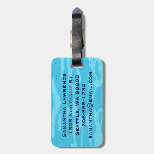 Gepäckmarke für das Schwimmbad Gepäckanhänger (Rückseite vertikal)