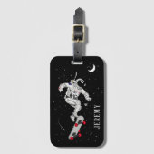 Gepäckmarke für den Skateboarding Astronaut Gepäckanhänger (Vorderseite Vertikal)