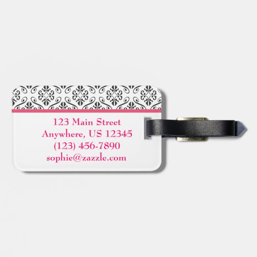 Gepäckmarke für die Damaskus-Handtasche Gepäckanhänger (Rückseite horizontal)