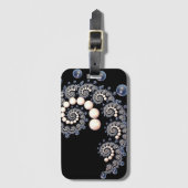 Gepäckmarke für Elfenbein und Blaupearl Spiral Gepäckanhänger (Vorderseite Vertikal)