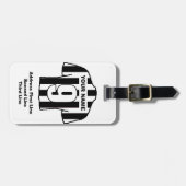 Gepäckmarke für Fußball - mit Schwarz-Weiß-Shirt Gepäckanhänger (Vorderseite horizontal)