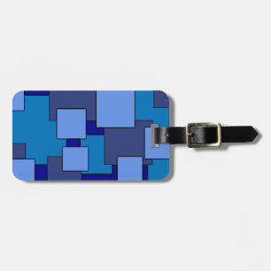 Gepäckmarke für geometrische blaue Quadrate Gepäckanhänger