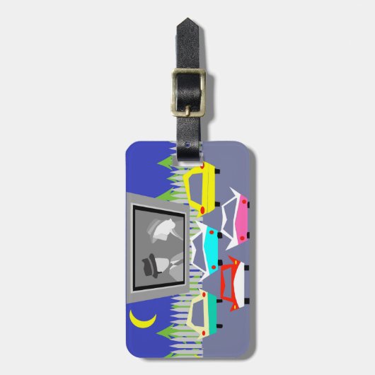 Gepäckmarke für Kleinstädte Gepäckanhänger (Vorderseite vertikal)