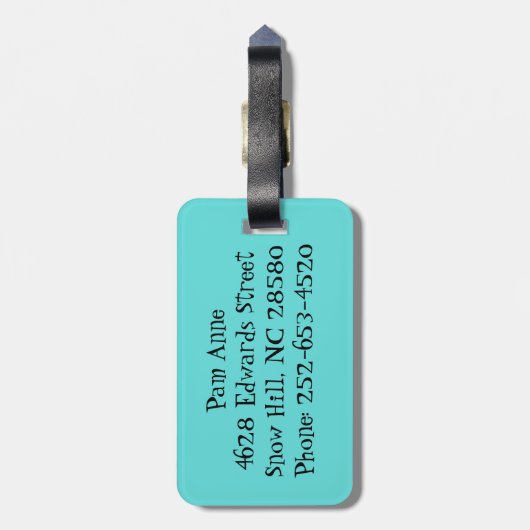 Gepäckmarke für Kleinstädte Gepäckanhänger (Rückseite vertikal)