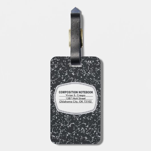 Gepäckmarke für Notebooks mit individueller Zusamm Gepäckanhänger (Rückseite vertikal)