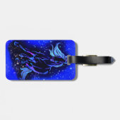 Gepäckmarke für Pferde in blauer Mondlicht Gepäckanhänger (Rückseite horizontal)