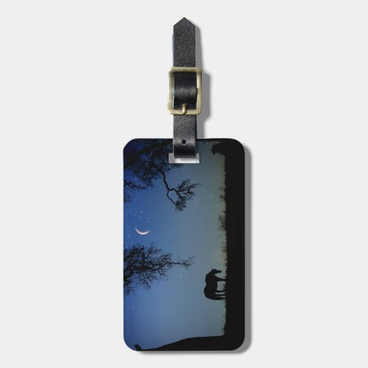 Gepäckmarke für Pferde und Mond Gepäckanhänger (Vorderseite vertikal)