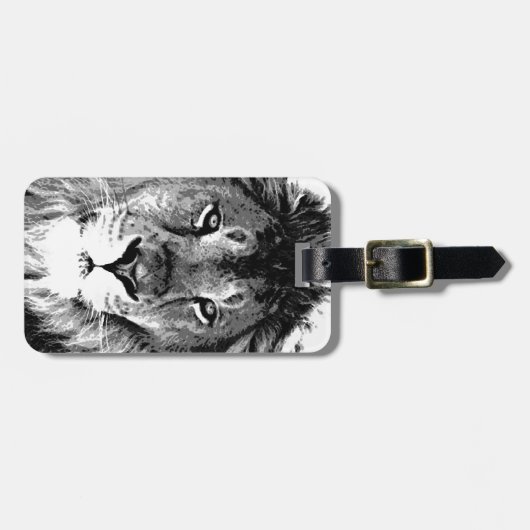 Gepäckmarke für Schwarz und Weiß Gepäckanhänger (Vorderseite horizontal)