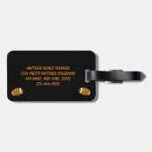 Gepäckmarke für Schwarzweiß-Fußball Gepäckanhänger (Rückseite horizontal)