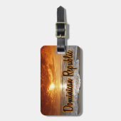 Gepäckmarke für Sonnenuntergang in der Dominikanis Gepäckanhänger (Vorderseite vertikal)