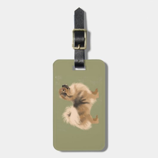 Gepäckmarke für Tibetisch-Spanisch (Dunkle Verklei Gepäckanhänger (Vorderseite vertikal)