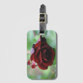 Gepäckmarke für tiefe Rote Rose Gepäckanhänger (Vorderseite Vertikal)